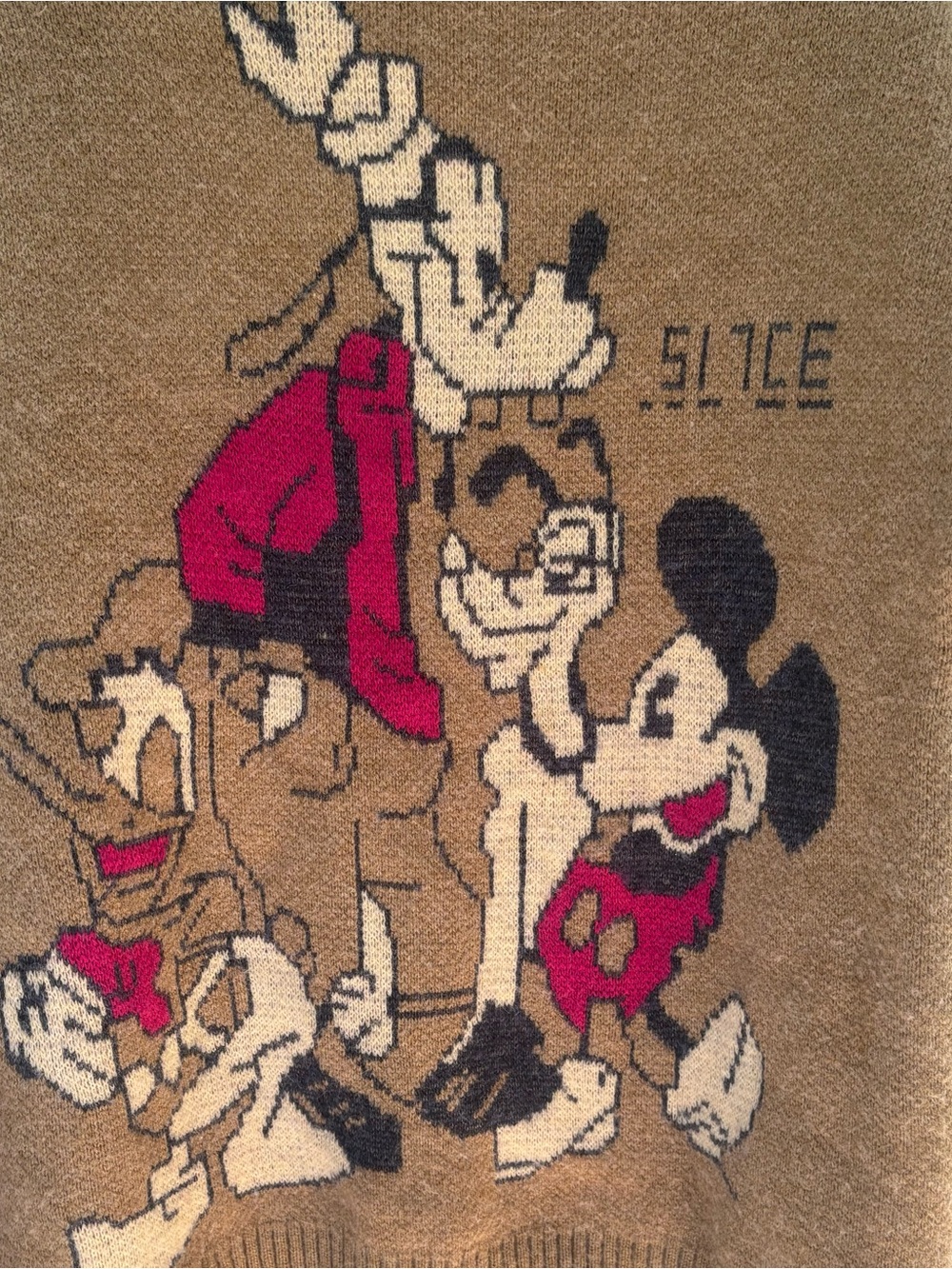 Vintage Disney Character Knit Cardigan Brown Earth Tone Graphic Grandma Core S/M - Picture 8 of 9